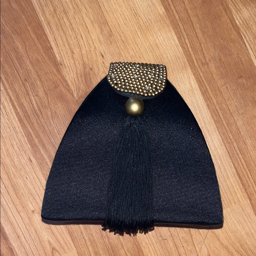 Source Unknown Black and Gold Mini Bag